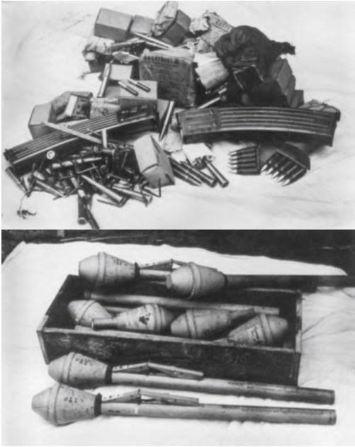 Оружие и боеприпасы, изъятые у немецкой диверсионной группы